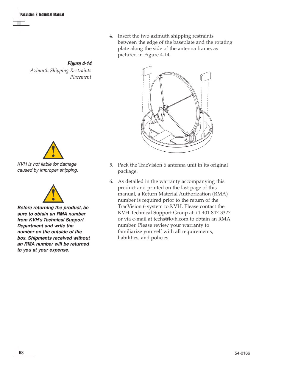 KVH Industries TracVision 6 User Manual | Page 69 / 88