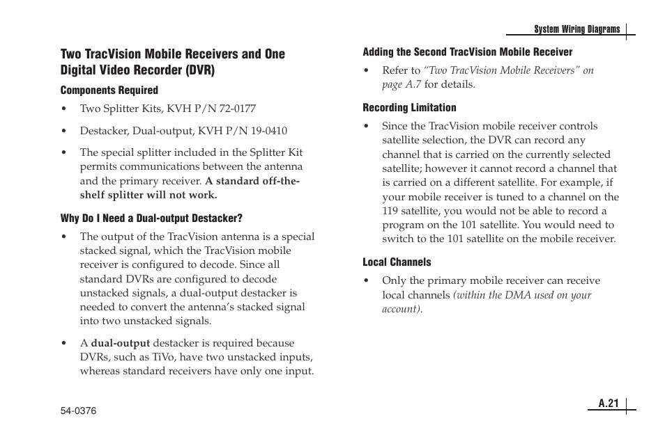 KVH Industries antenna system User Manual | Page 116 / 127