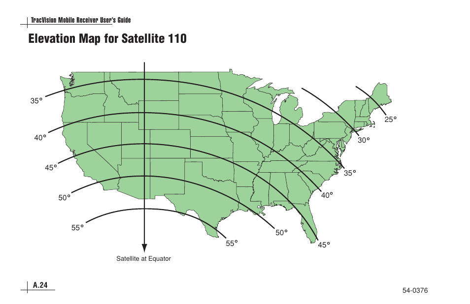 Elevation map for satellite 110 | KVH Industries antenna system User Manual | Page 118 / 127