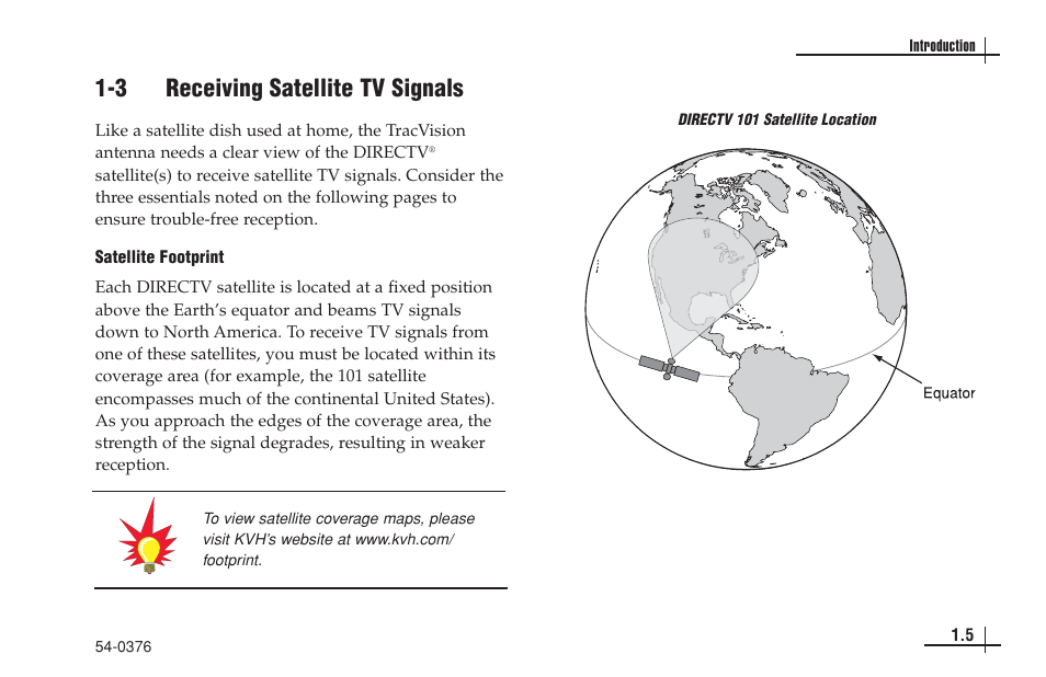 3 receiving satellite tv signals | KVH Industries antenna system User Manual | Page 13 / 127