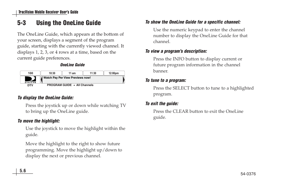 3 using the oneline guide | KVH Industries antenna system User Manual | Page 41 / 127