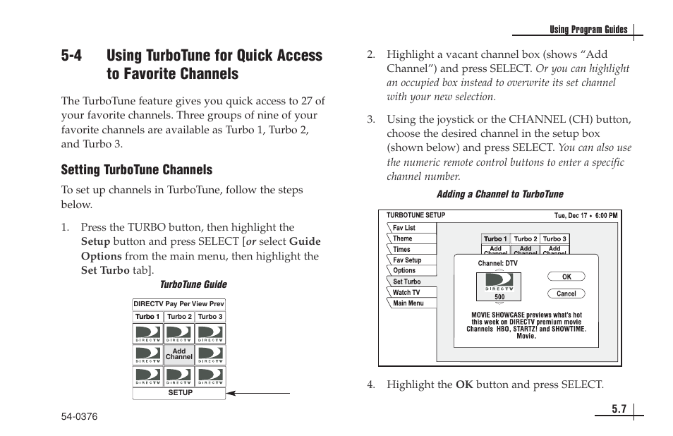 Setting turbotune channels | KVH Industries antenna system User Manual | Page 42 / 127