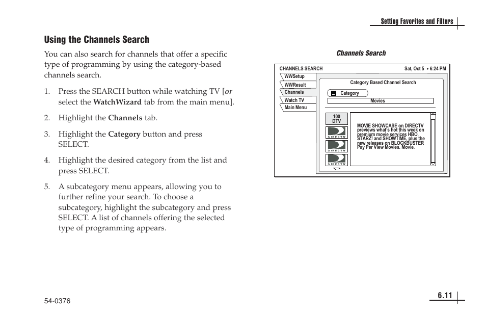 Using the channels search | KVH Industries antenna system User Manual | Page 56 / 127