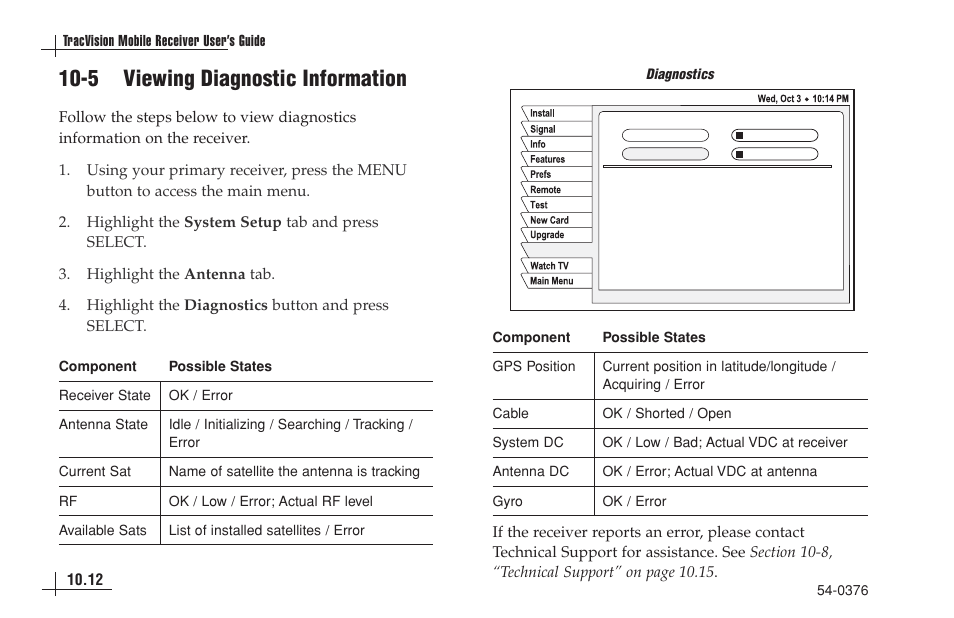 5 viewing diagnostic information | KVH Industries antenna system User Manual | Page 93 / 127