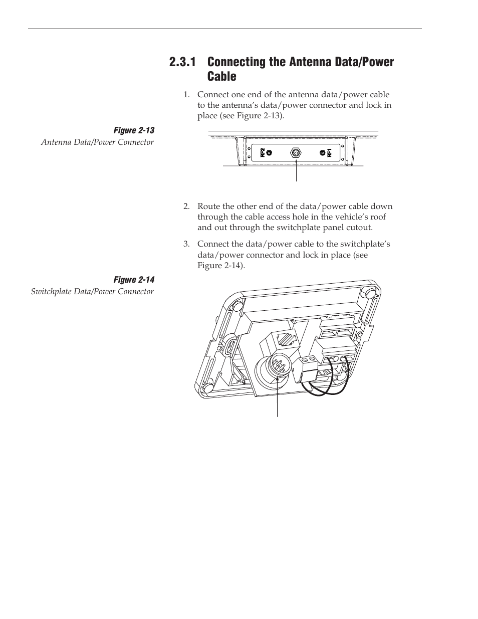 1 - connecting the antenna data/power cable, 1 connecting the antenna data/power cable | KVH Industries TracVision S3 User Manual | Page 21 / 77