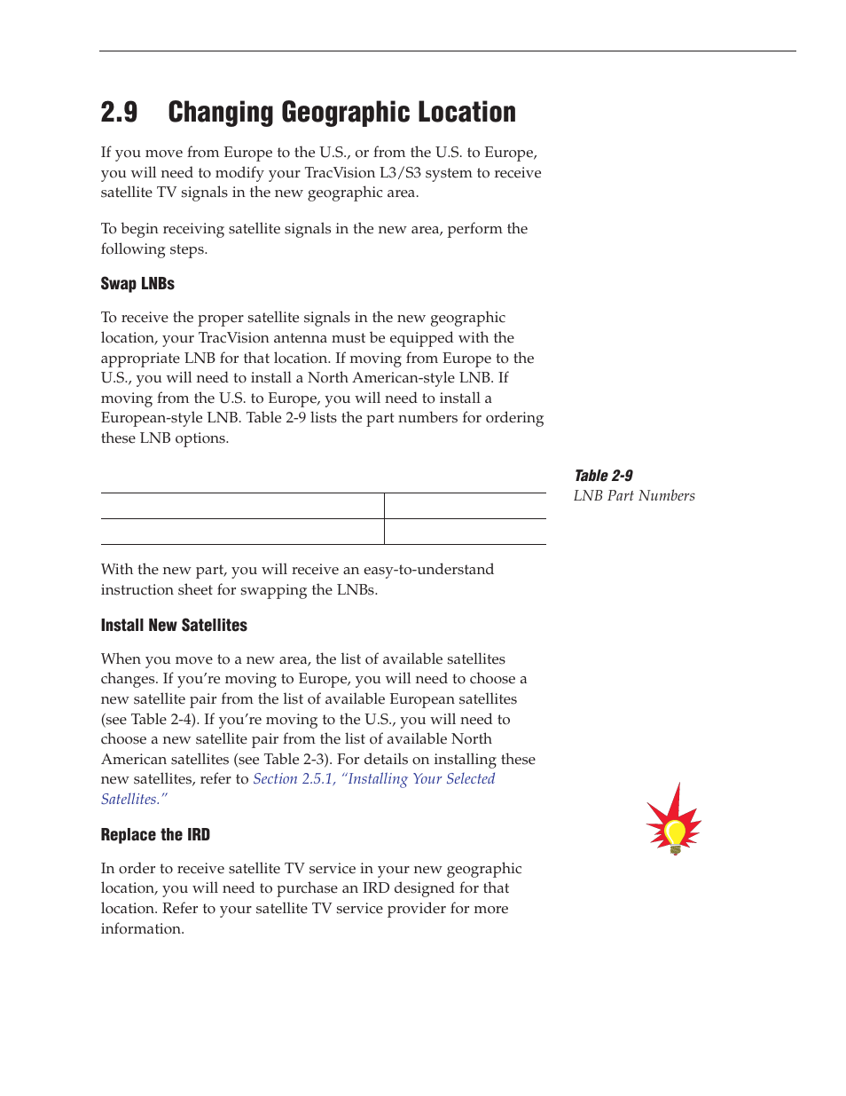 9 - changing geographic location, 9 changing geographic location | KVH Industries TracVision S3 User Manual | Page 38 / 77