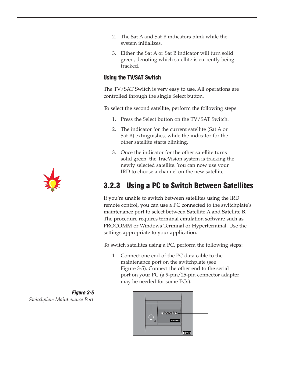 3 - using a pc to switch between satellites, 3 using a pc to switch between satellites | KVH Industries TracVision S3 User Manual | Page 42 / 77