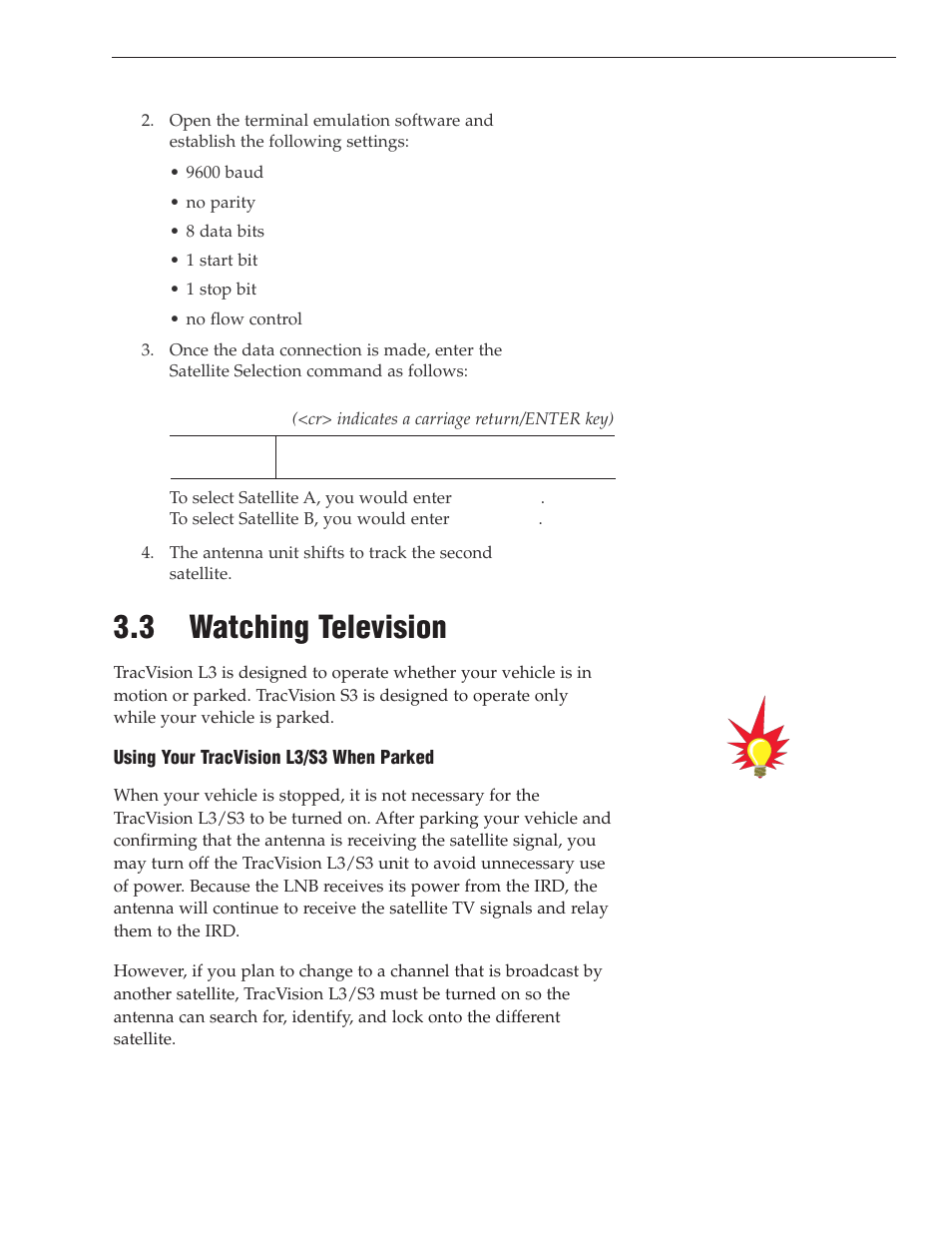 3 - watching television, 3 watching television | KVH Industries TracVision S3 User Manual | Page 43 / 77