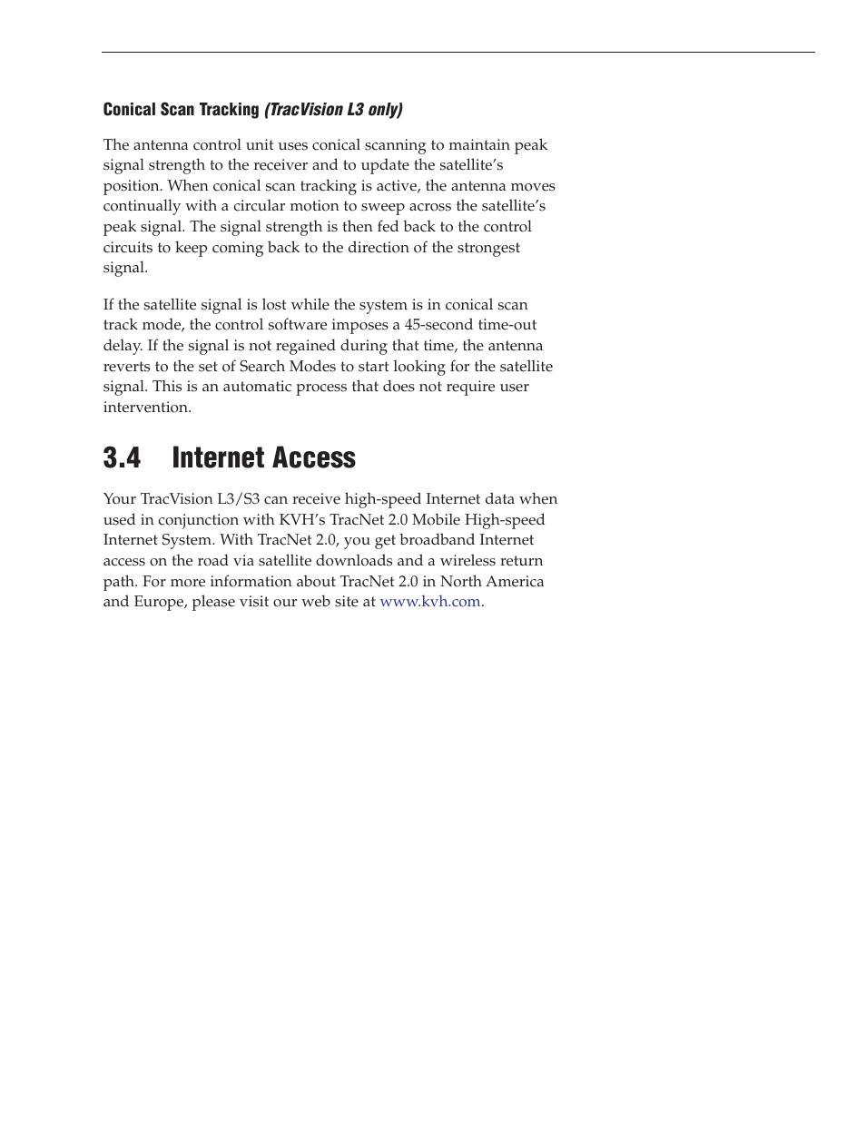 4 - internet access, 4 internet access | KVH Industries TracVision S3 User Manual | Page 45 / 77