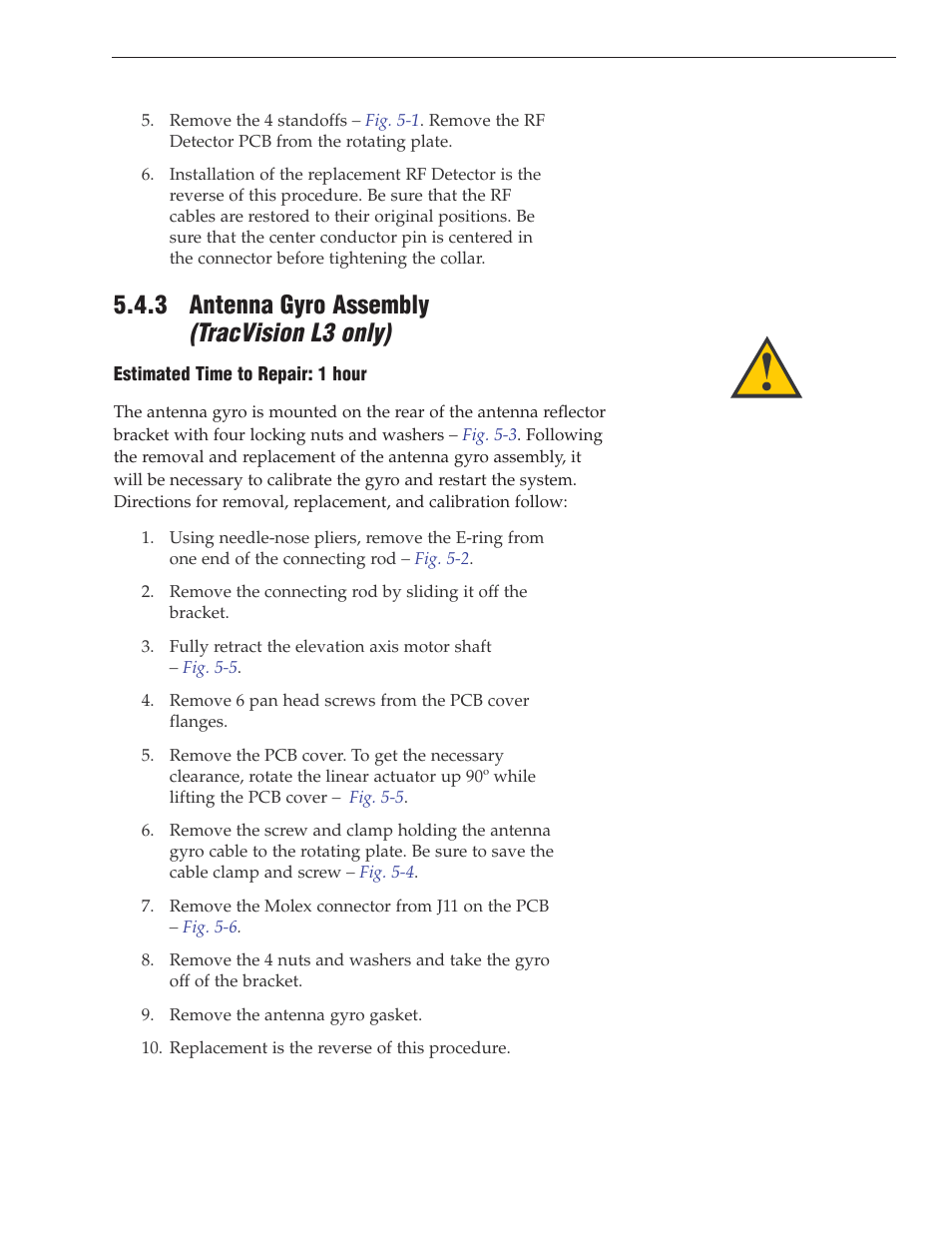 3 - antenna gyro assembly (tracvision l3 only), Section 5.4.3, 3 antenna gyro assembly (tracvision l3 only) | KVH Industries TracVision S3 User Manual | Page 57 / 77