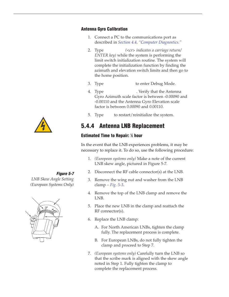 4 - antenna lnb replacement, 4 antenna lnb replacement | KVH Industries TracVision S3 User Manual | Page 58 / 77