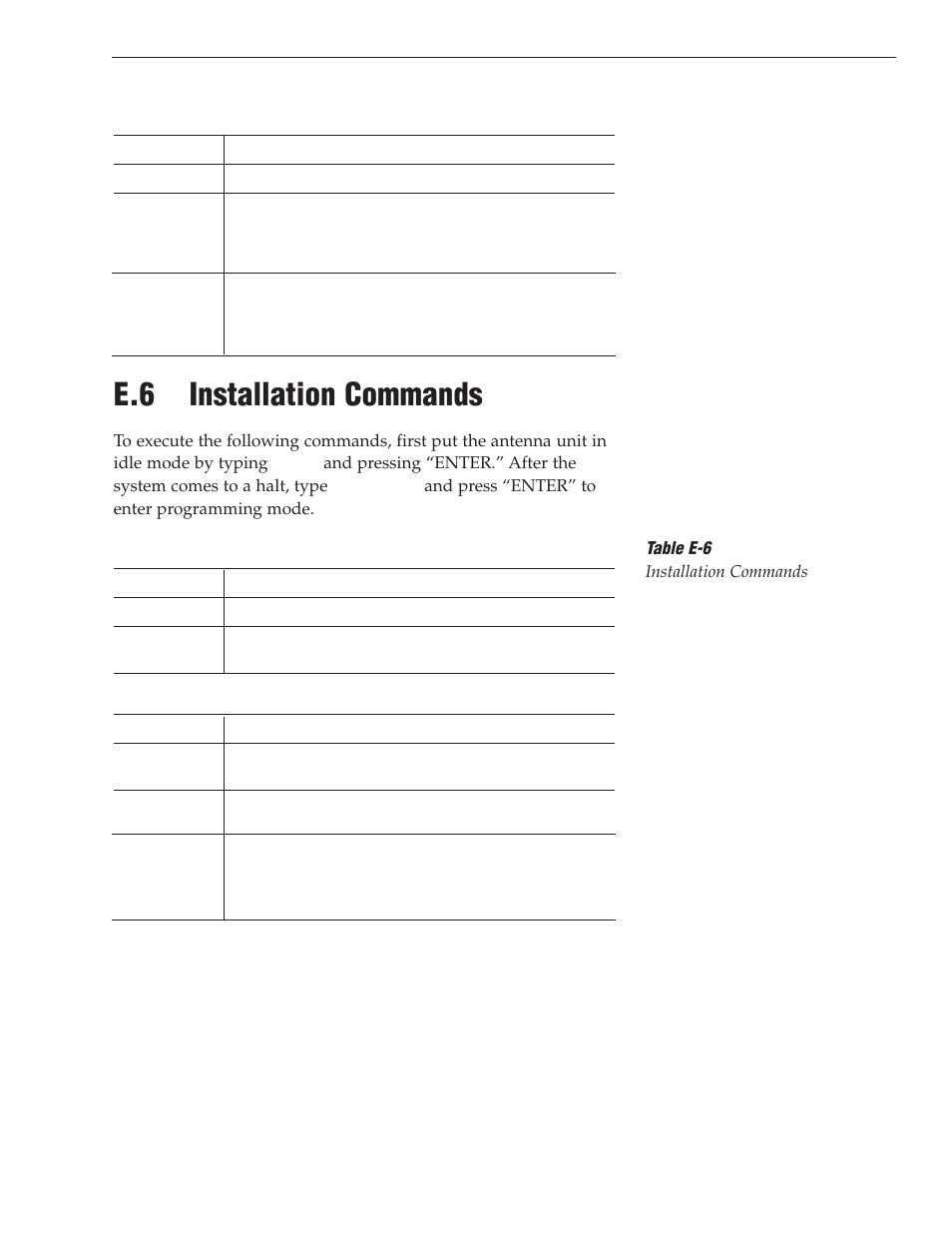 E.6 - installation commands, E.6 installation commands | KVH Industries TracVision S3 User Manual | Page 73 / 77