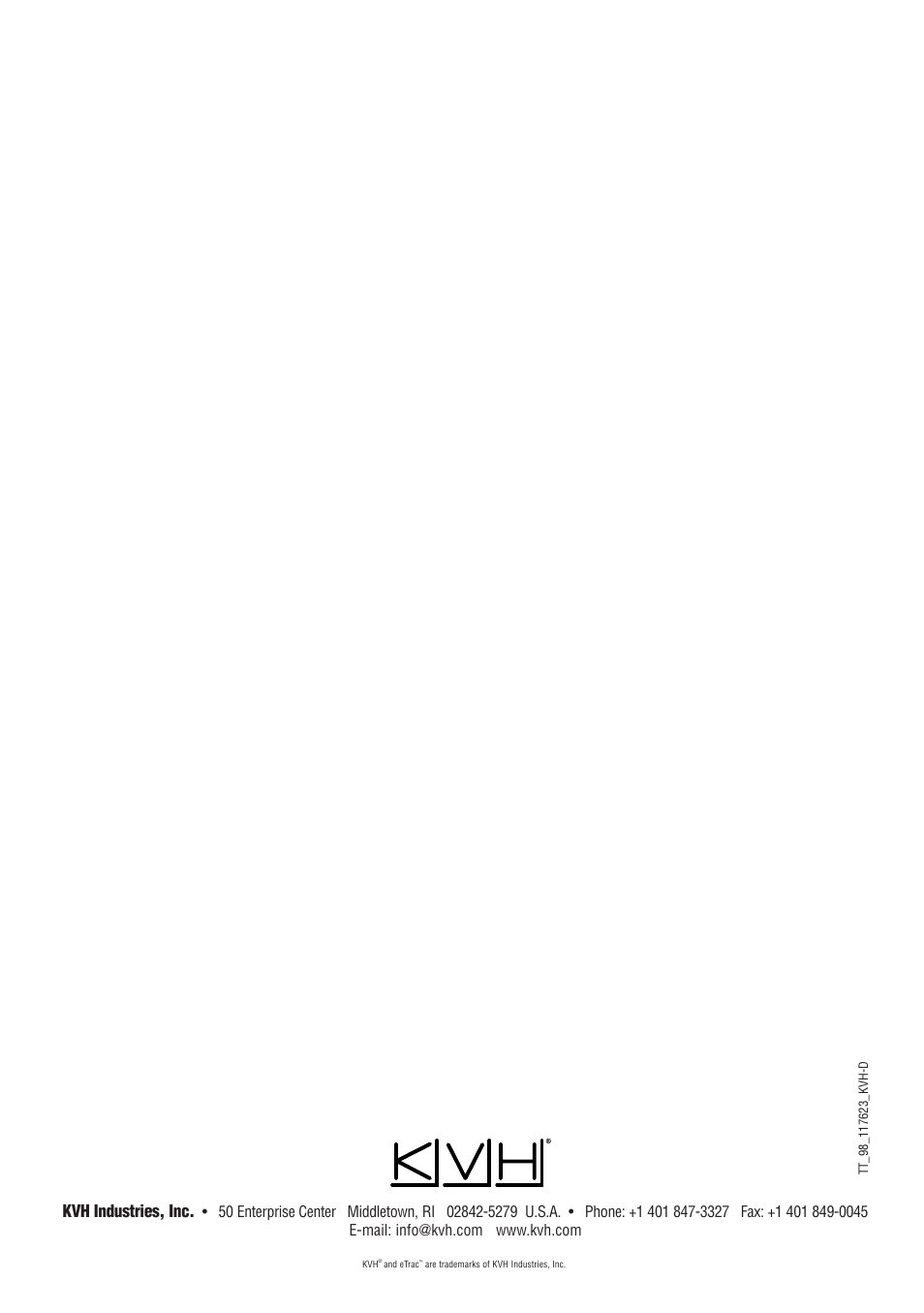 Kvh industries, inc | KVH Industries eTrac User Manual | Page 37 / 37