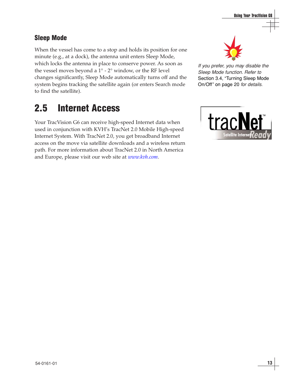 5 - internet access, 5 internet access | KVH Industries KVH TracVision TracVision G6 User Manual | Page 14 / 30