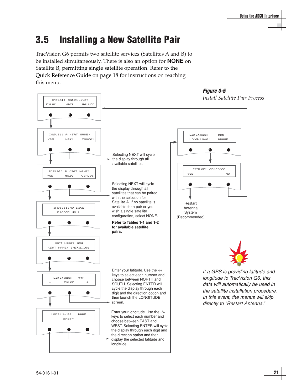 5 - installing a new satellite pair, 5 installing a new satellite pair, Figure 3-5 install satellite pair process | KVH Industries KVH TracVision TracVision G6 User Manual | Page 20 / 30