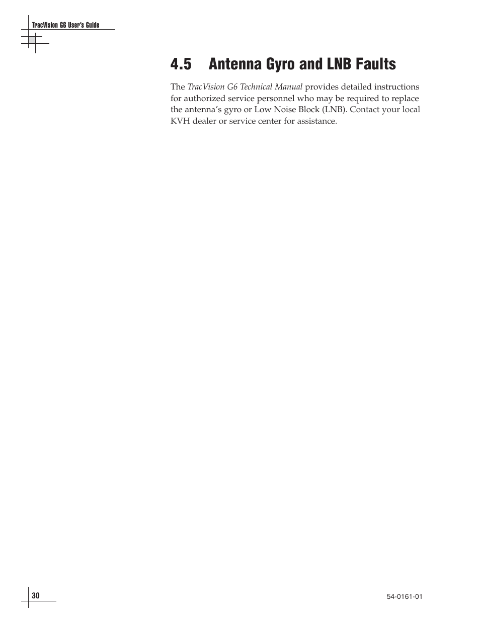 5 - antenna gyro and lnb faults, 5 antenna gyro and lnb faults | KVH Industries KVH TracVision TracVision G6 User Manual | Page 28 / 30
