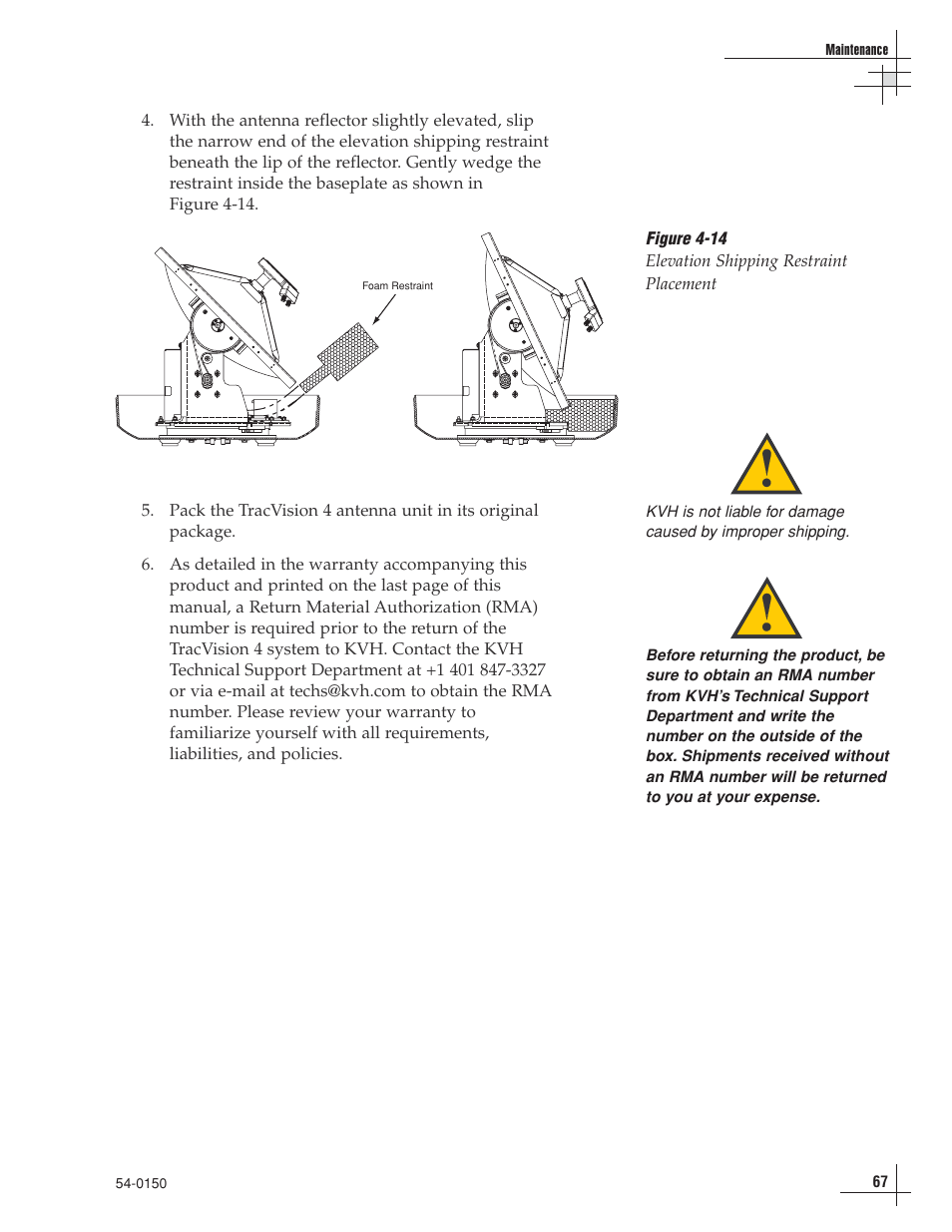 KVH Industries TracVision 4 User Manual | Page 67 / 88