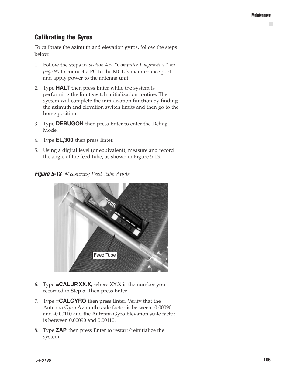 Calibrating the gyros | KVH Industries TracVision G8 User Manual | Page 101 / 137