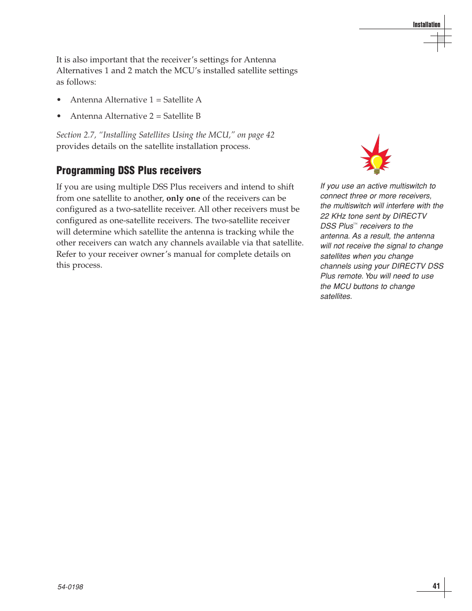Programming dss plus receivers | KVH Industries TracVision G8 User Manual | Page 43 / 137