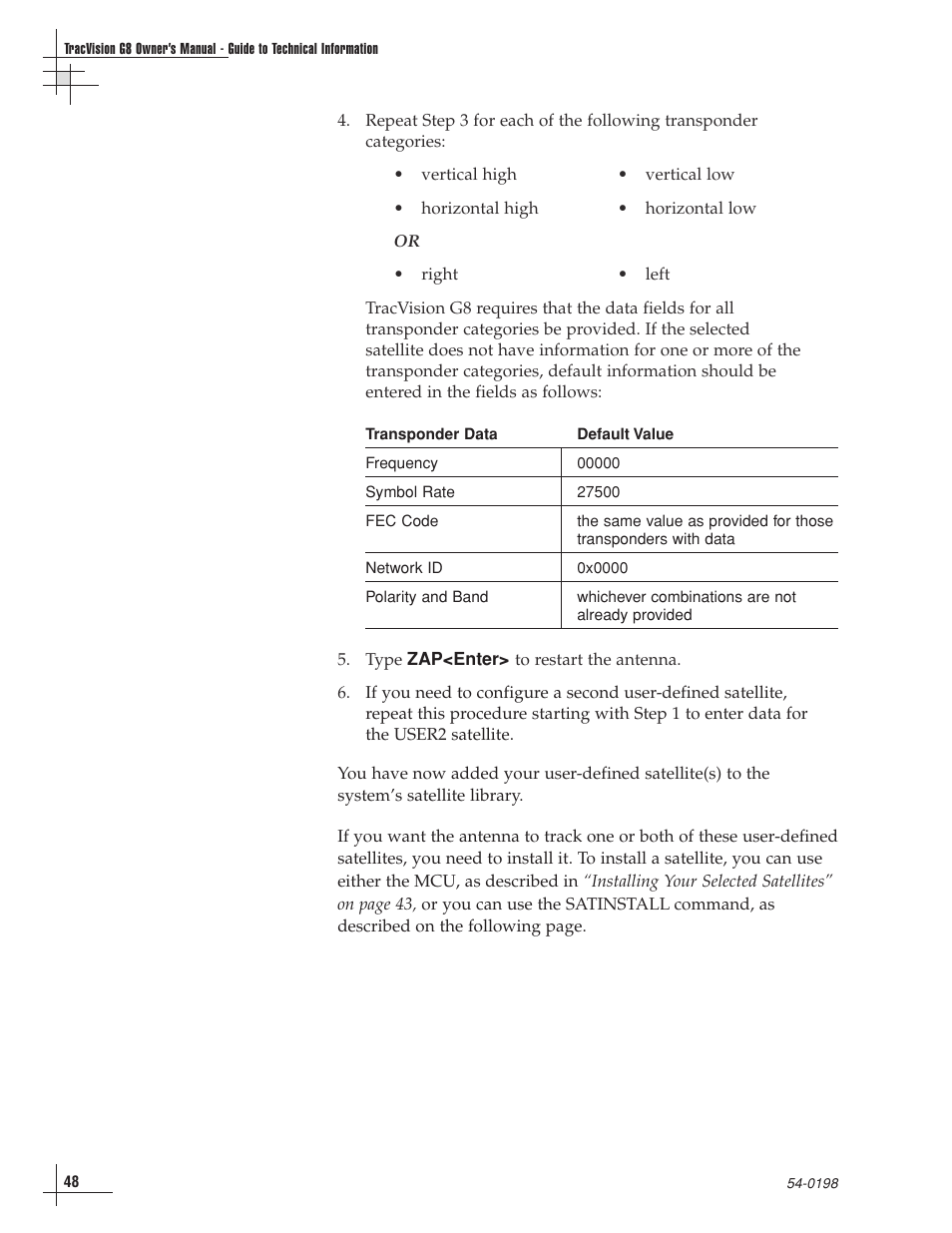 KVH Industries TracVision G8 User Manual | Page 50 / 137