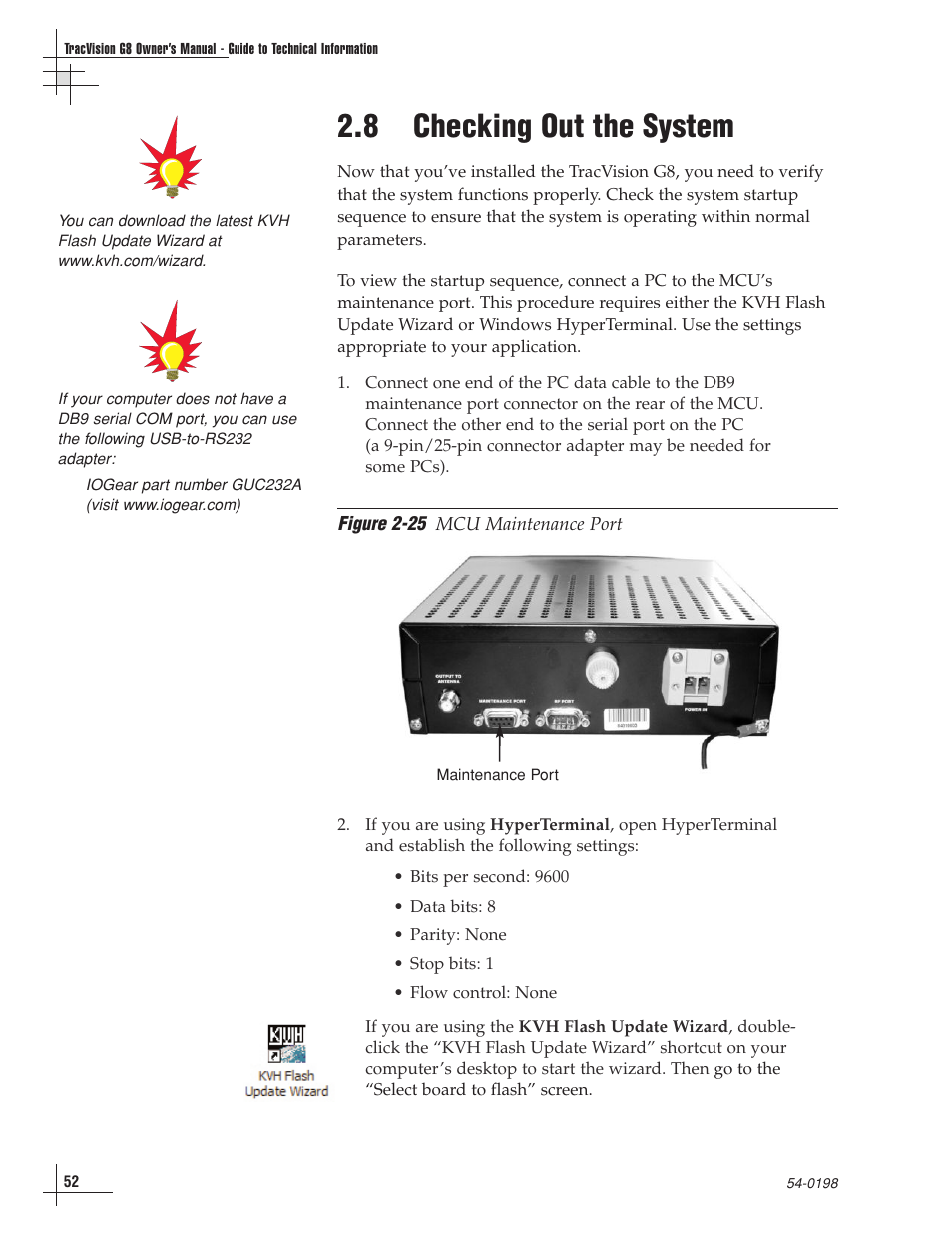 8 - checking out the system, 8 checking out the system | KVH Industries TracVision G8 User Manual | Page 54 / 137