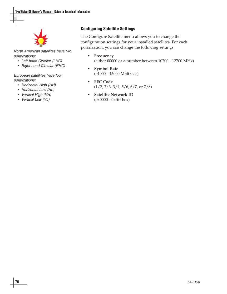 KVH Industries TracVision G8 User Manual | Page 76 / 137