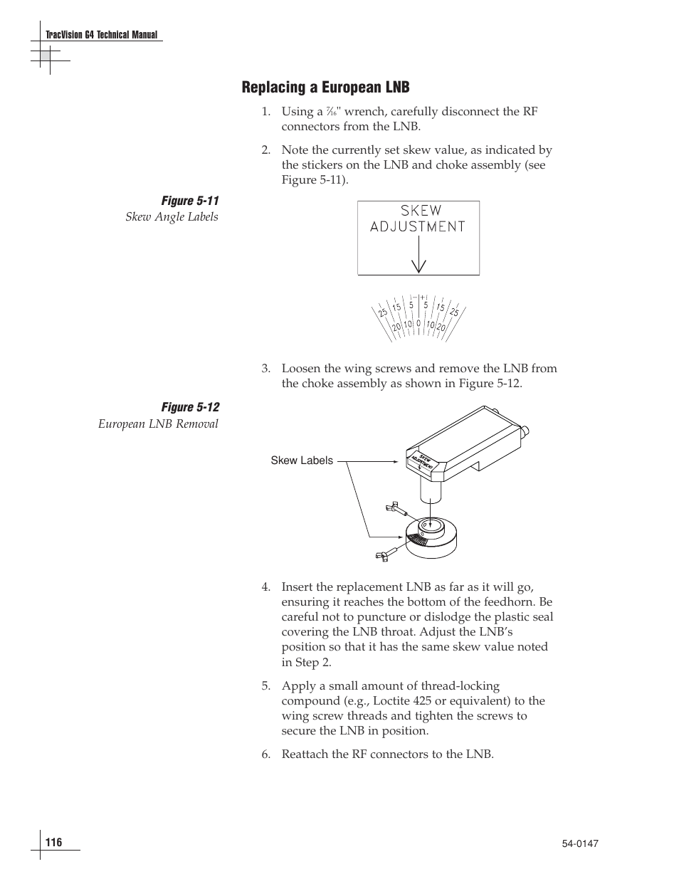 Replacing a european lnb | KVH Industries TracVision G4 User Manual | Page 115 / 155