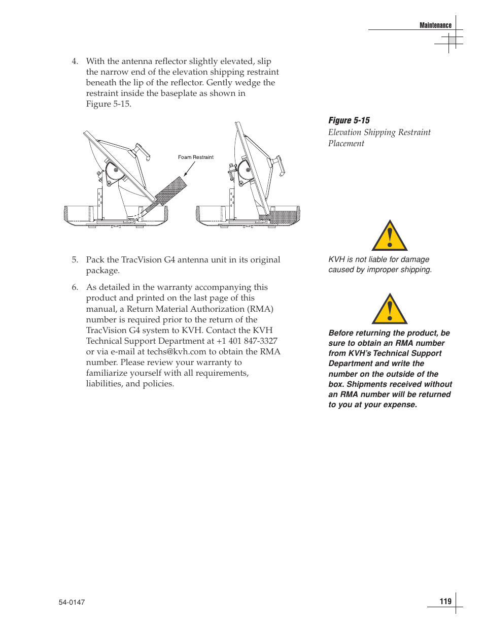KVH Industries TracVision G4 User Manual | Page 118 / 155