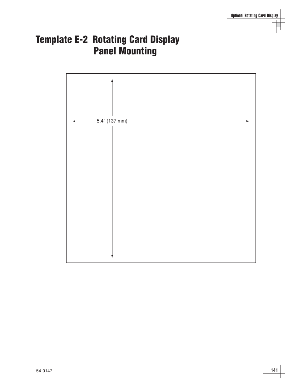 Template e-2 rotating card display panel mounting | KVH Industries TracVision G4 User Manual | Page 133 / 155
