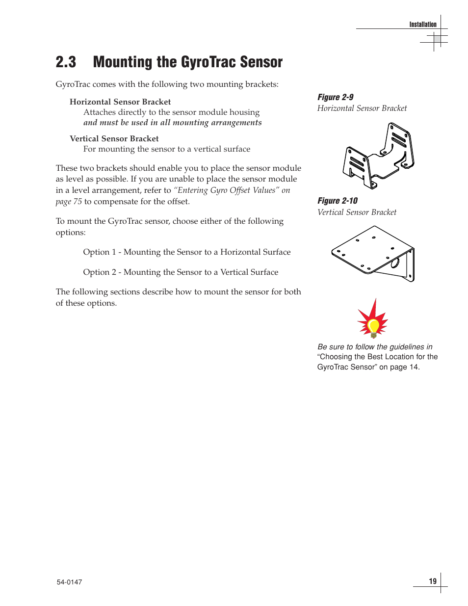 3 - mounting the gyrotrac sensor, 3 mounting the gyrotrac sensor | KVH Industries TracVision G4 User Manual | Page 24 / 155