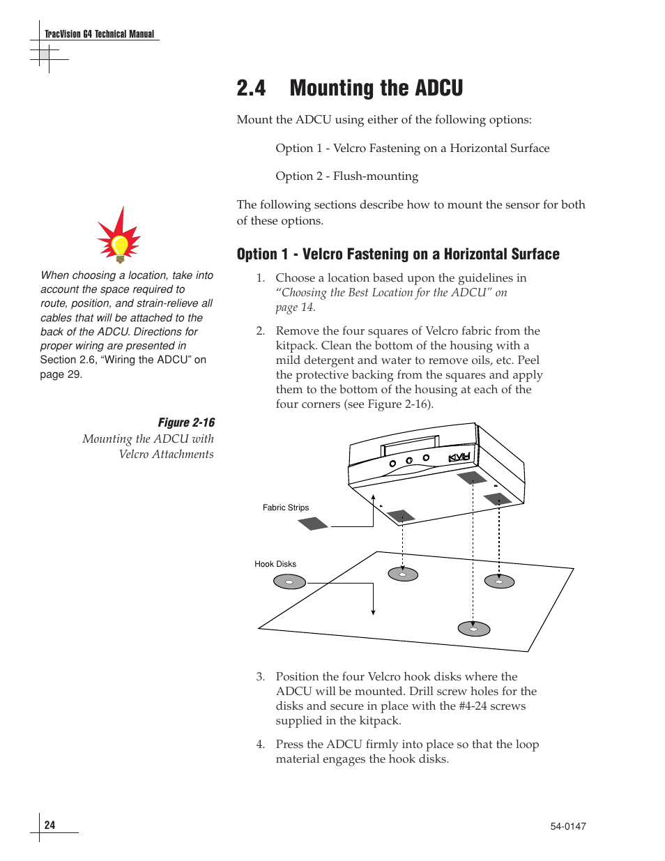 4 - mounting the adcu, 4 mounting the adcu | KVH Industries TracVision G4 User Manual | Page 29 / 155