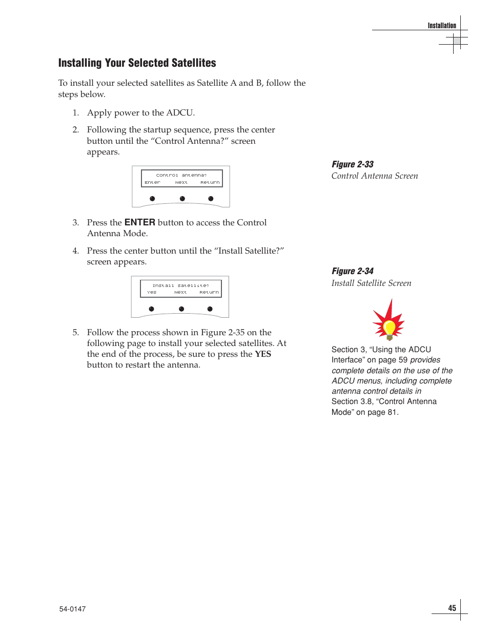 Installing your selected satellites | KVH Industries TracVision G4 User Manual | Page 50 / 155