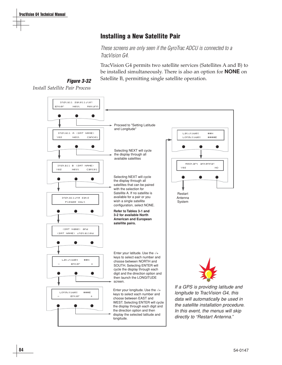 Installing a new satellite pair, Figure 3-32 install satellite pair process | KVH Industries TracVision G4 User Manual | Page 87 / 155