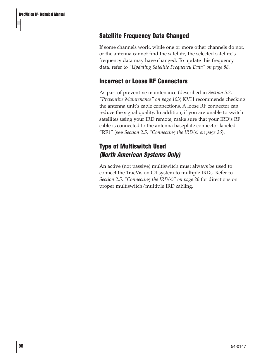 North american systems only) | KVH Industries TracVision G4 User Manual | Page 97 / 155