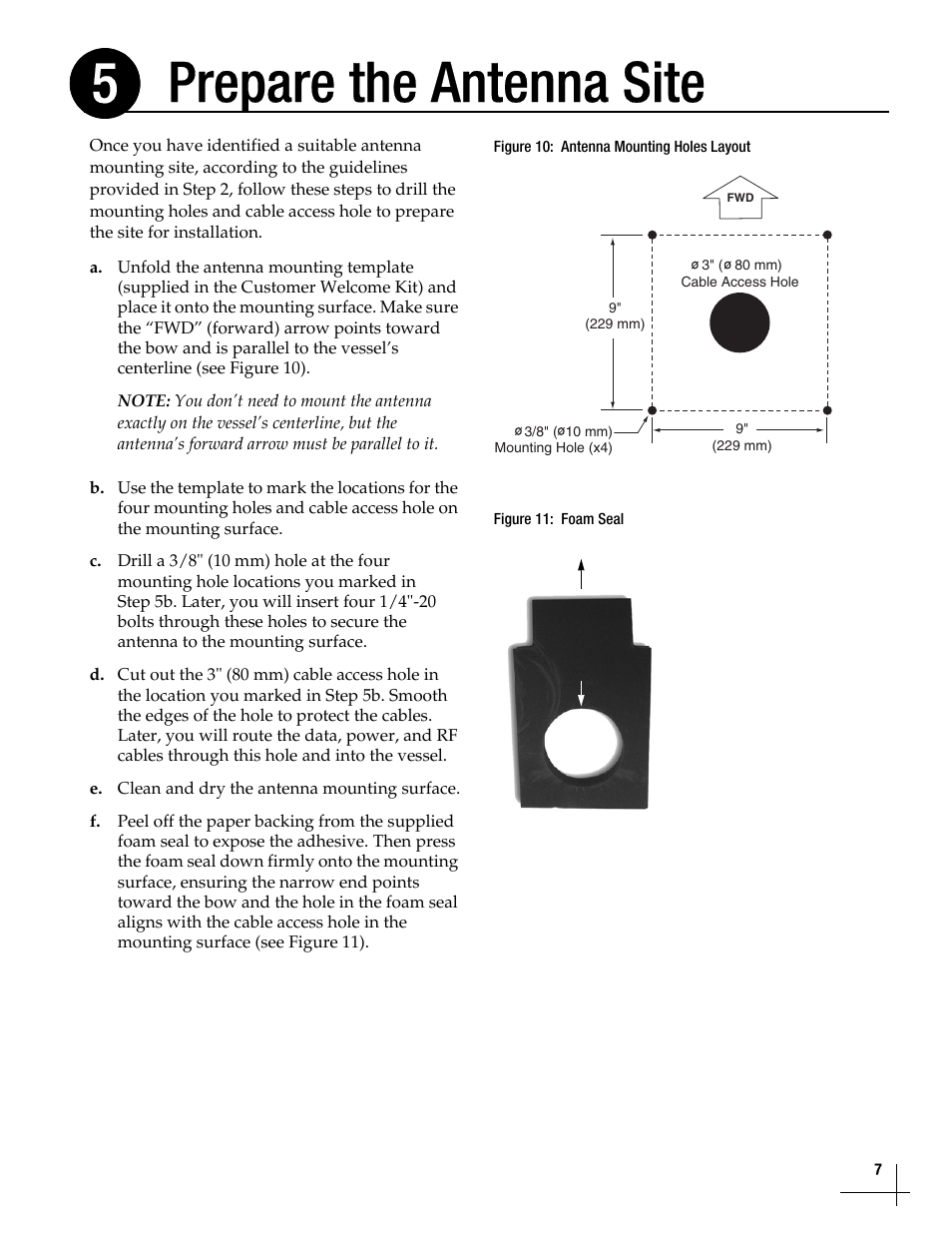 Prepare the antenna site, Prepare the antenna site, 7, Prepare the antenna site 5 | KVH Industries TracVision M5 User Manual | Page 7 / 41