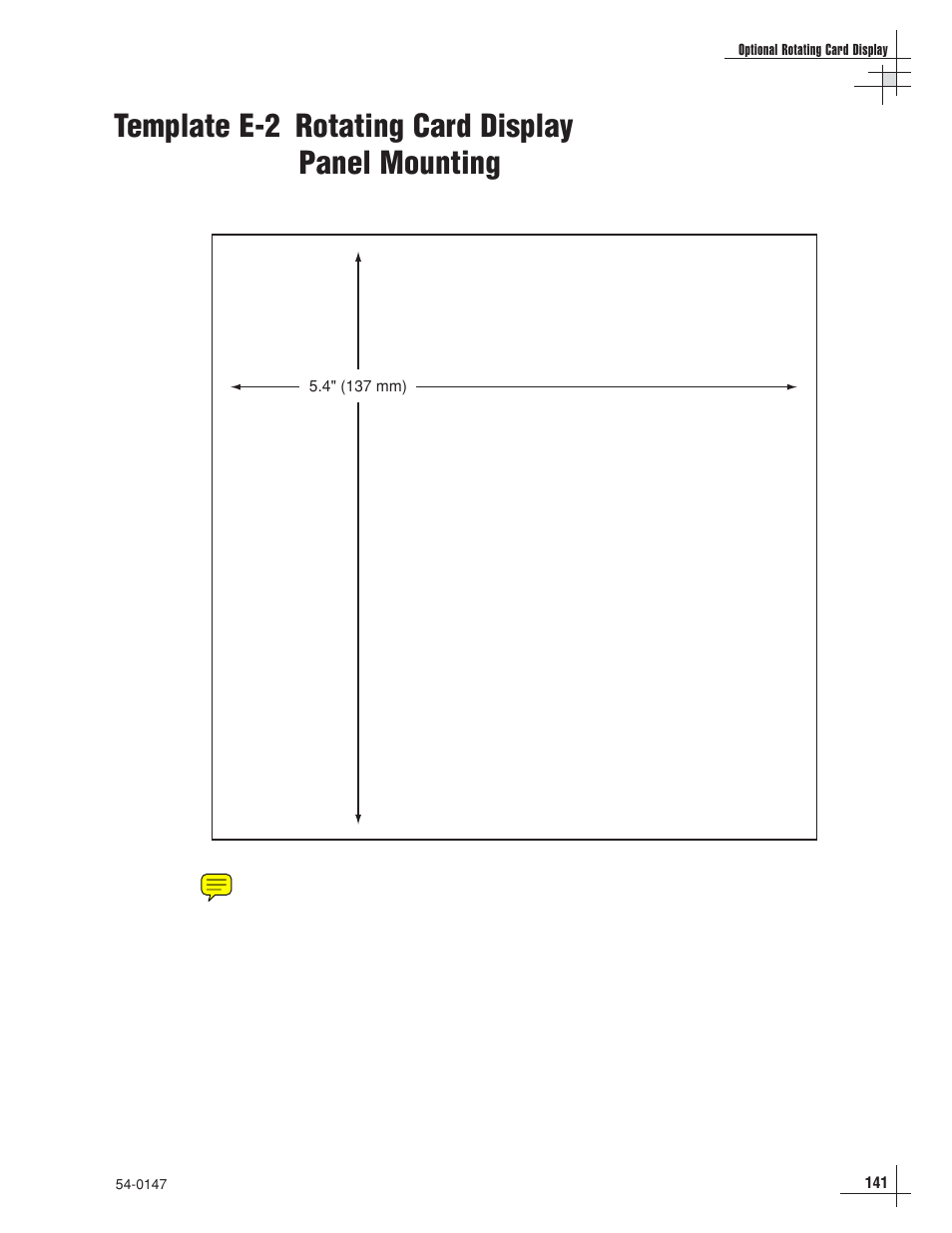 Template e-2 rotating card display panel mounting | KVH Industries KVHTRACVISION G4 User Manual | Page 142 / 164