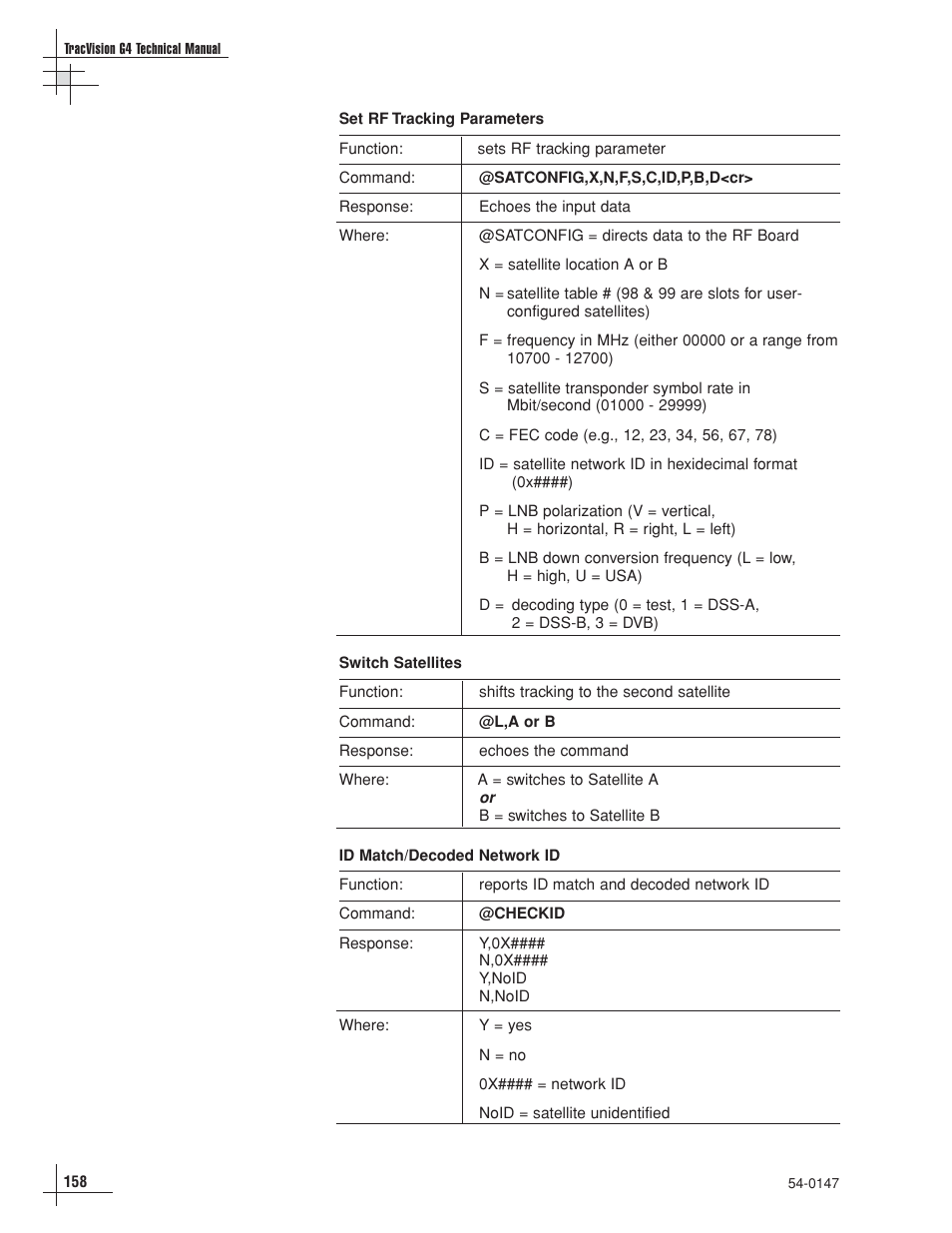 KVH Industries KVHTRACVISION G4 User Manual | Page 158 / 164