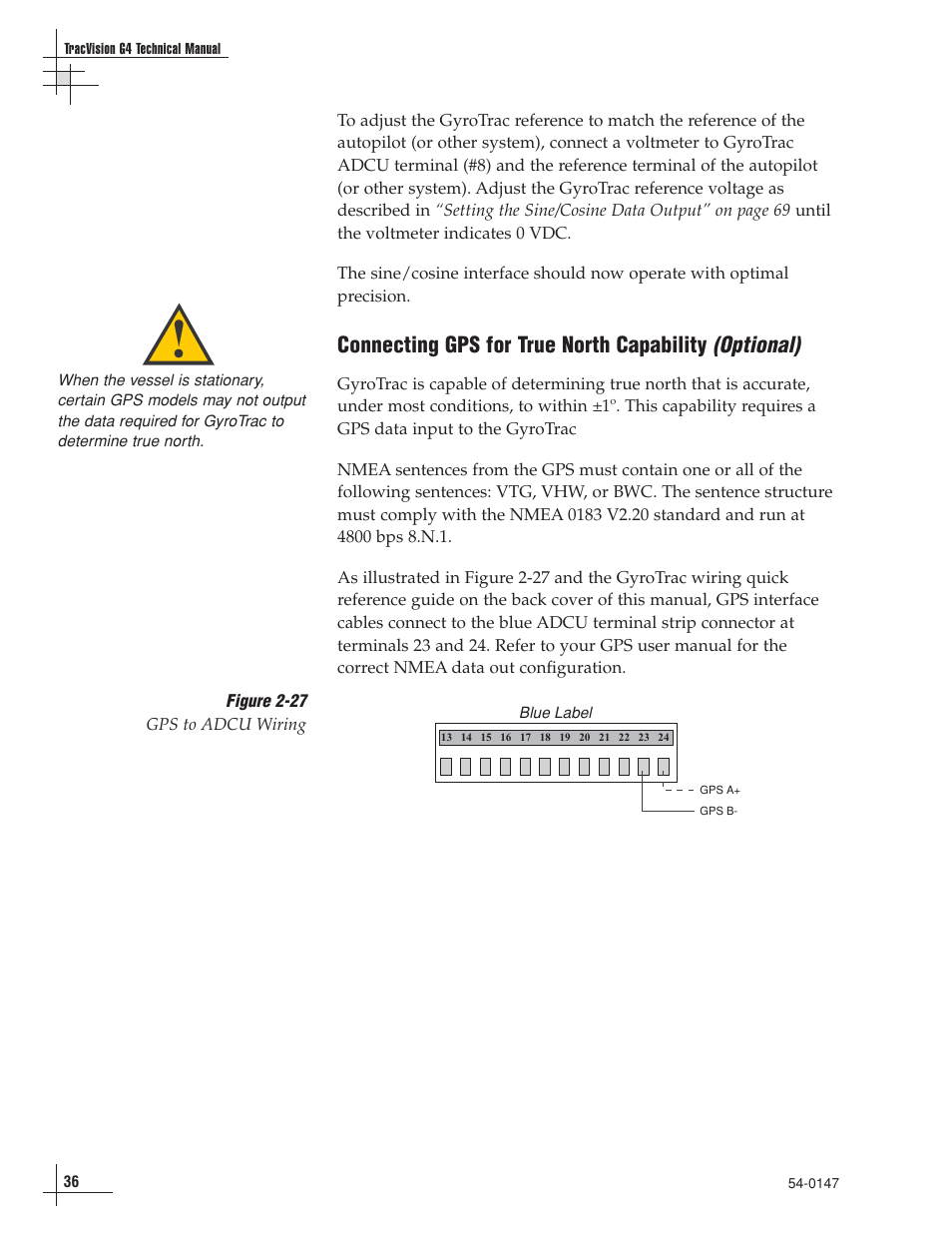 Optional), Connecting gps for true north capability | KVH Industries KVHTRACVISION G4 User Manual | Page 49 / 164