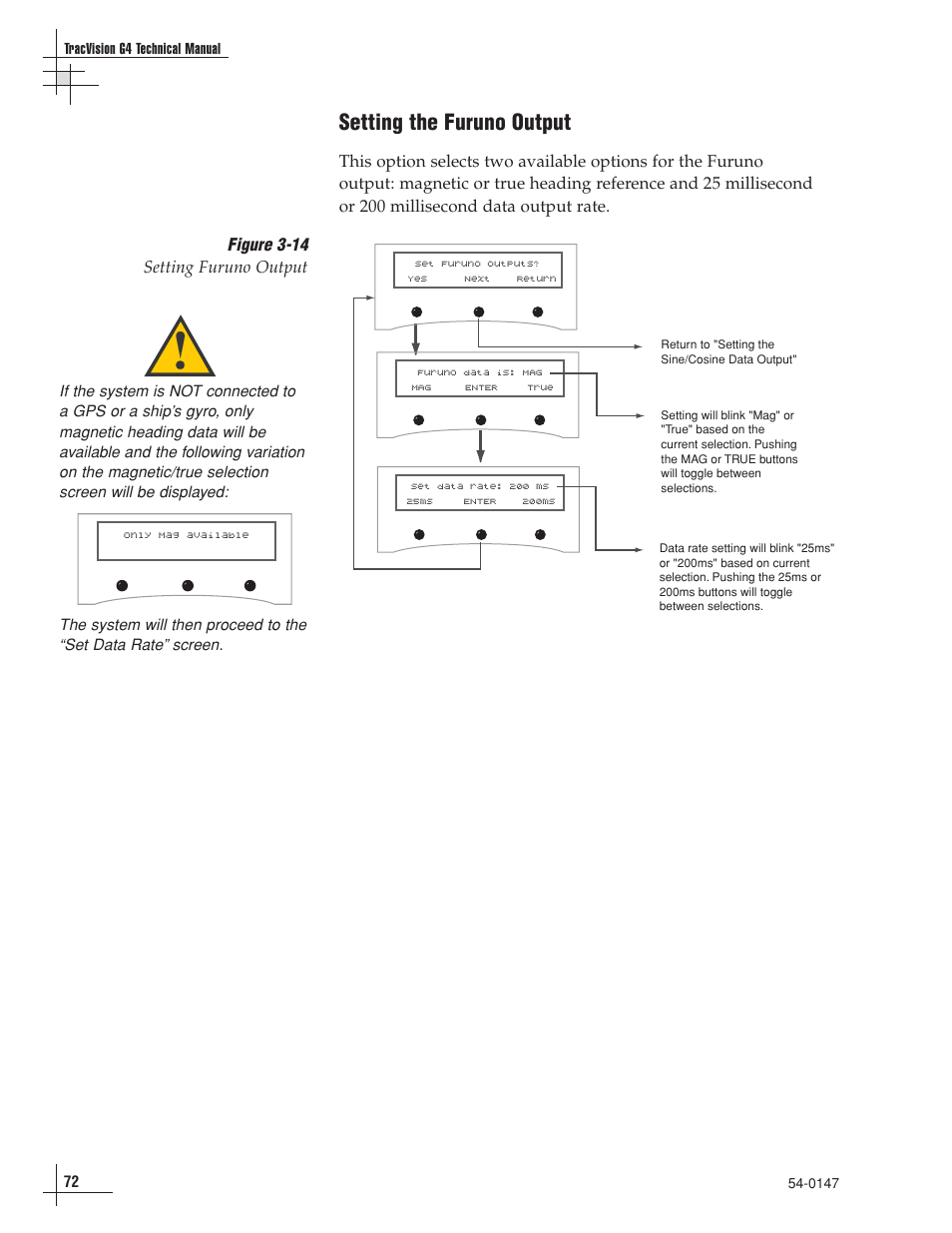 Setting the furuno output, Figure 3-14 setting furuno output | KVH Industries KVHTRACVISION G4 User Manual | Page 83 / 164