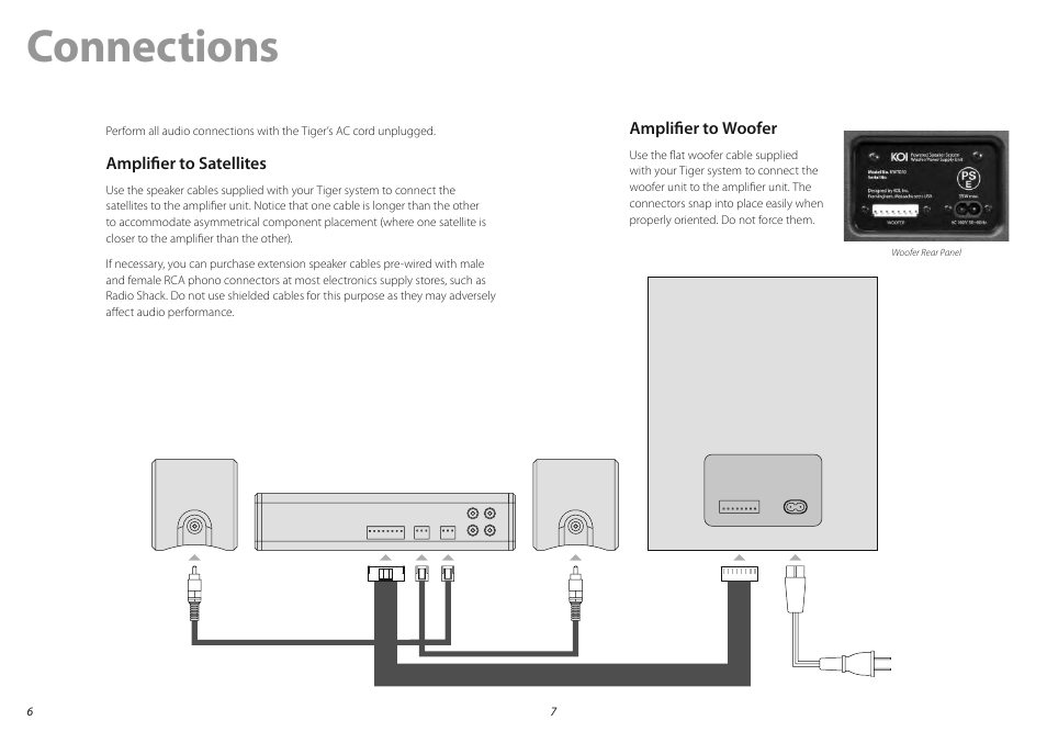 Connections | KOI TIGER Powered Speaker System User Manual | Page 4 / 7