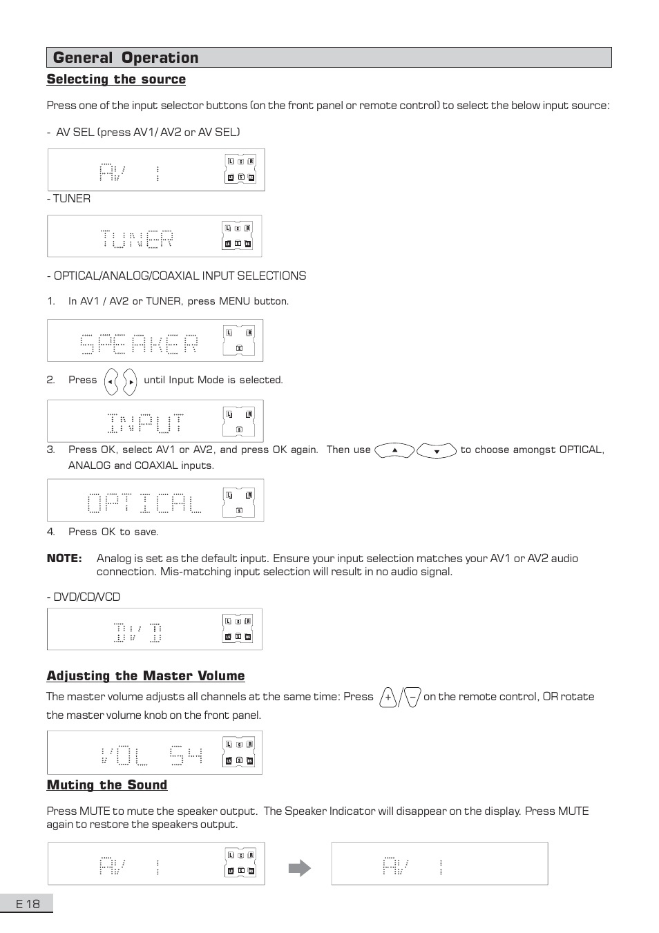General operation | Koss KS3101A-2 User Manual | Page 19 / 39