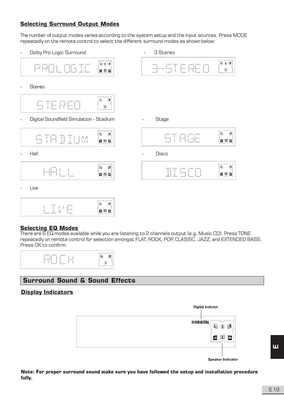 Surround sound & sound effects | Koss KS3101A-2 User Manual | Page 20 / 39