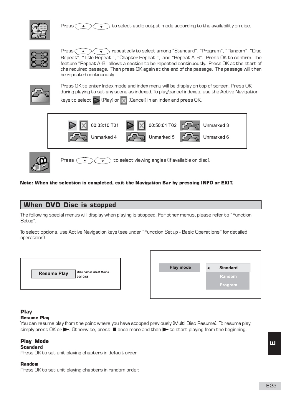 When dvd disc is stopped | Koss KS3101A-2 User Manual | Page 26 / 39
