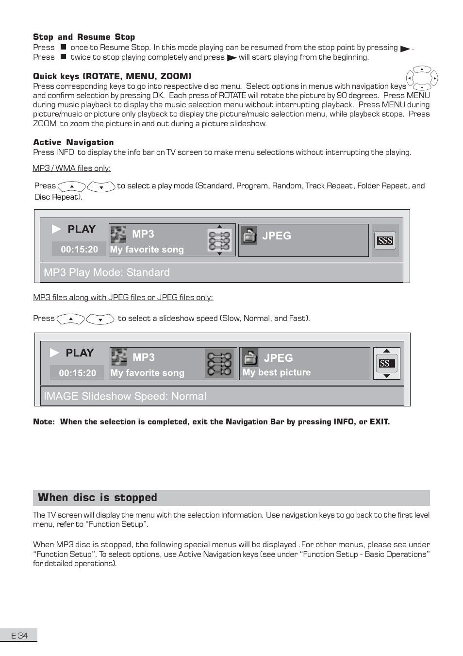 When disc is stopped | Koss KS3101A-2 User Manual | Page 35 / 39