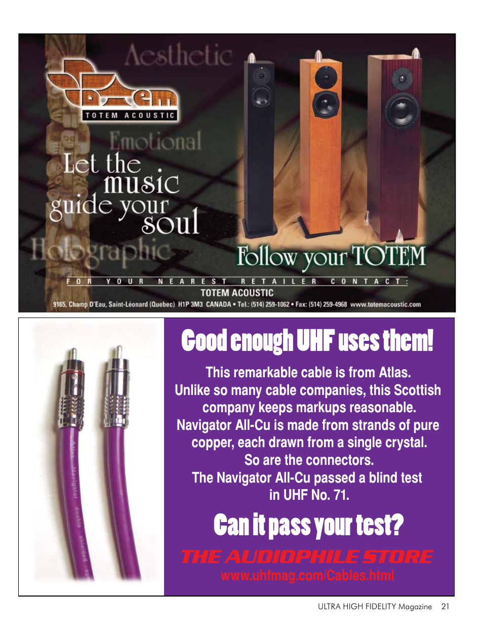Good enough uhf uses them, Can it pass your test, The audiophile store | Koss Totem Mani-2 User Manual | Page 23 / 84