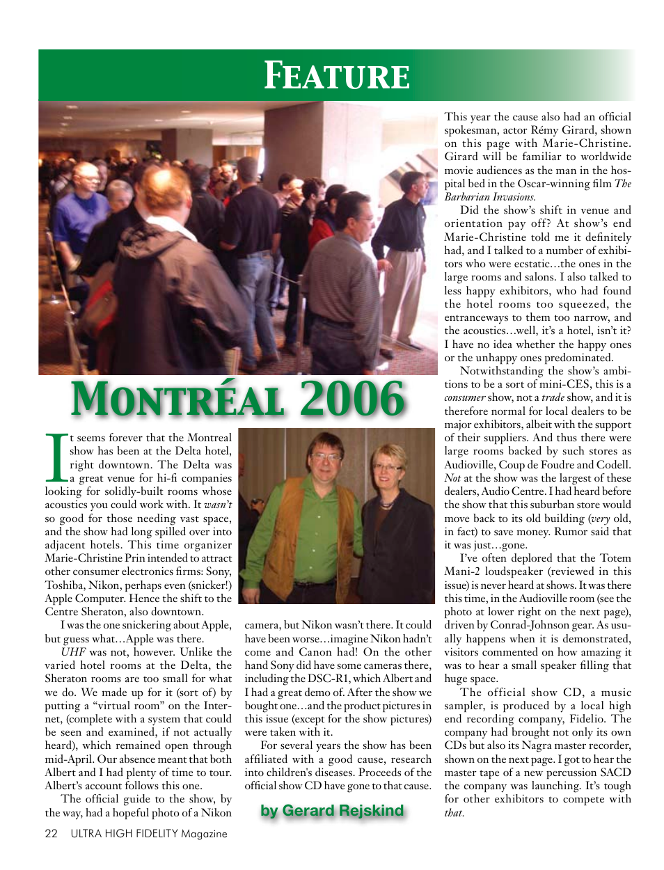 Montreal 2006, Montréal 2006, Feature | By gerard rejskind | Koss Totem Mani-2 User Manual | Page 24 / 84