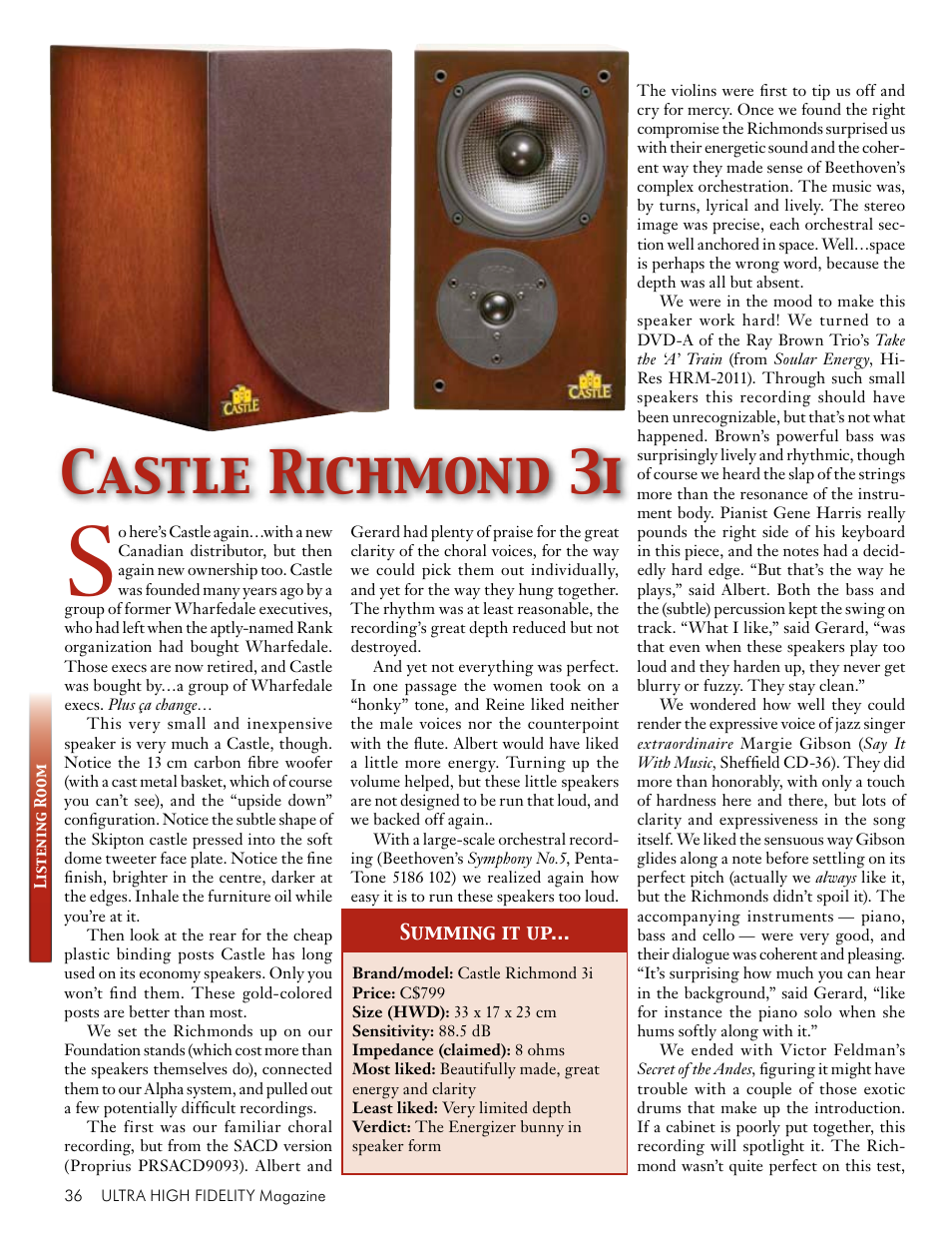 Castle richmond 3i speaker, Castle richmond 3i | Koss Totem Mani-2 User Manual | Page 38 / 84