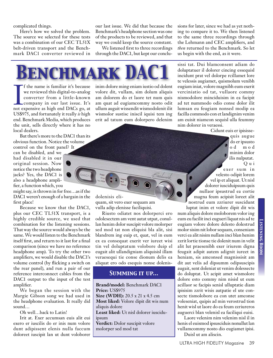 Headphone amplifiers, Benchmark dac1 | Koss Totem Mani-2 User Manual | Page 41 / 84