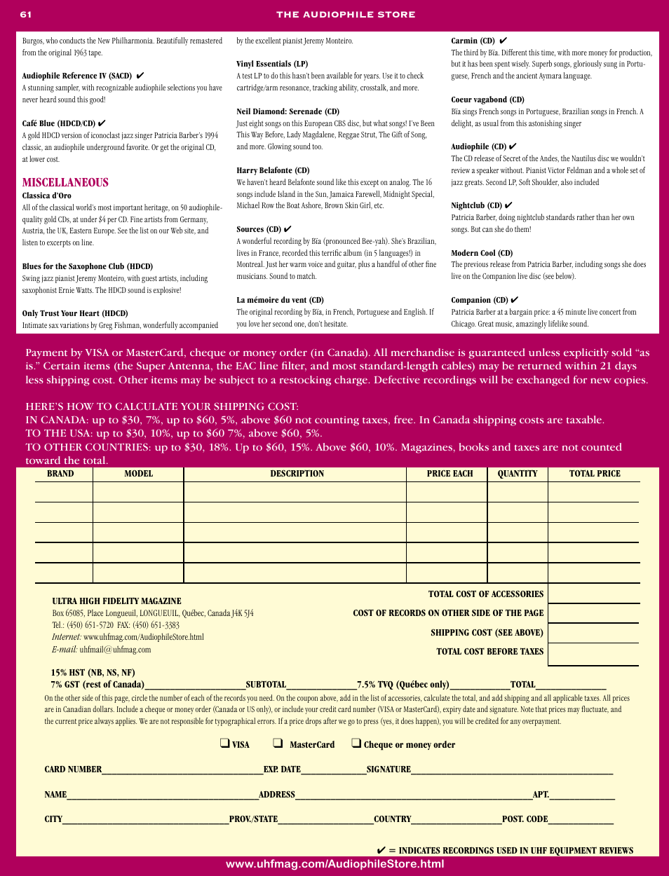 Miscellaneous | Koss Totem Mani-2 User Manual | Page 63 / 84