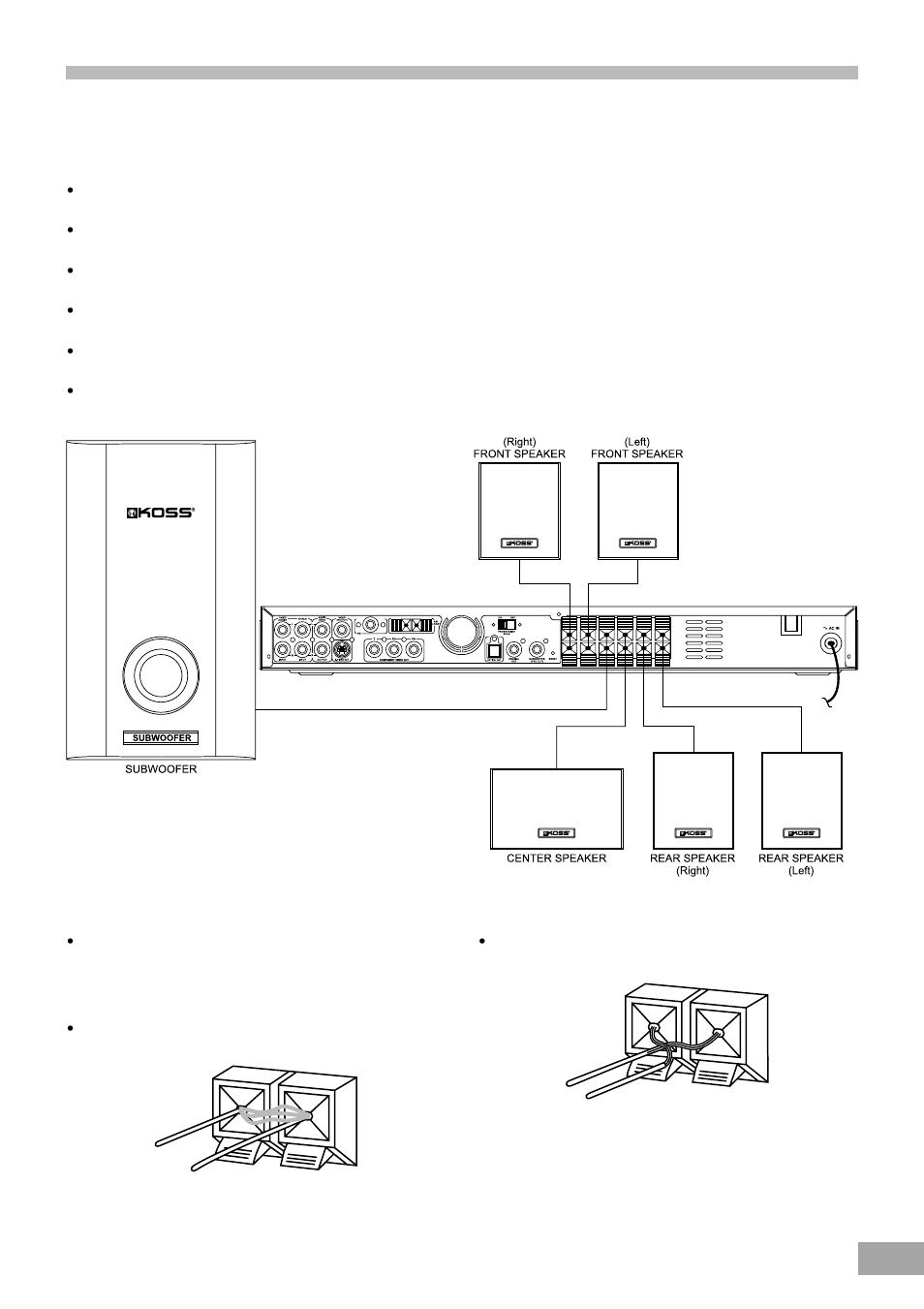 Speaker system connection | Koss KS4380-2 User Manual | Page 14 / 49